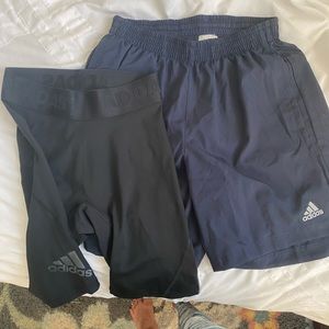 Adidas men’s shorts and compression shorts